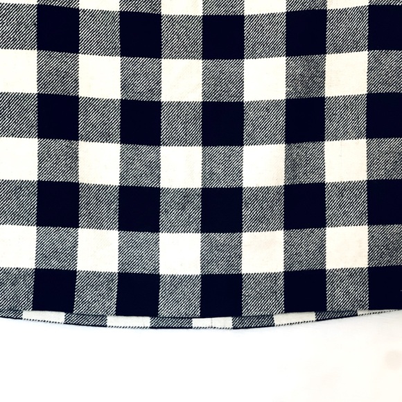 TALBOTS BUFFALO PLAID BLK/WHI CHECKERED WOOL BLEND MINI PENCIL SKIRT SIZE 2 NWOT - Picture 8 of 14